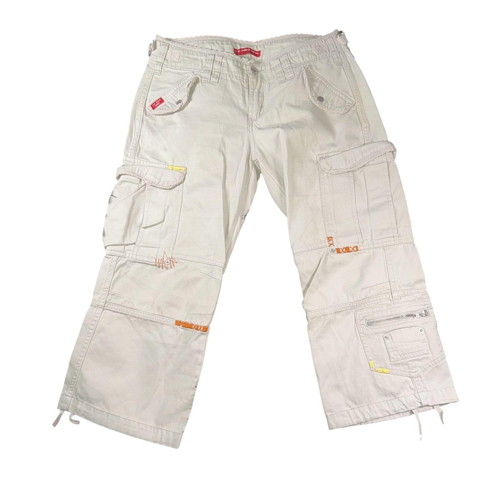 US Polo Assn Pants Womens 7/8 Cargo Utility Pockets Adjustable Waist Casual